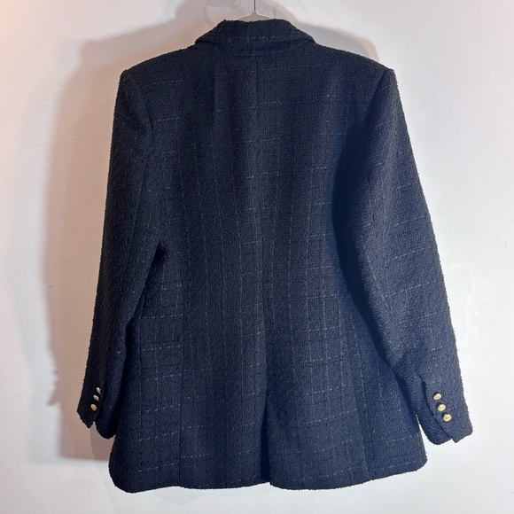JASON WU Sz L Textured Fabric Double-Breasted Blazer with Gold Toned Buttons - Picture 13 of 13